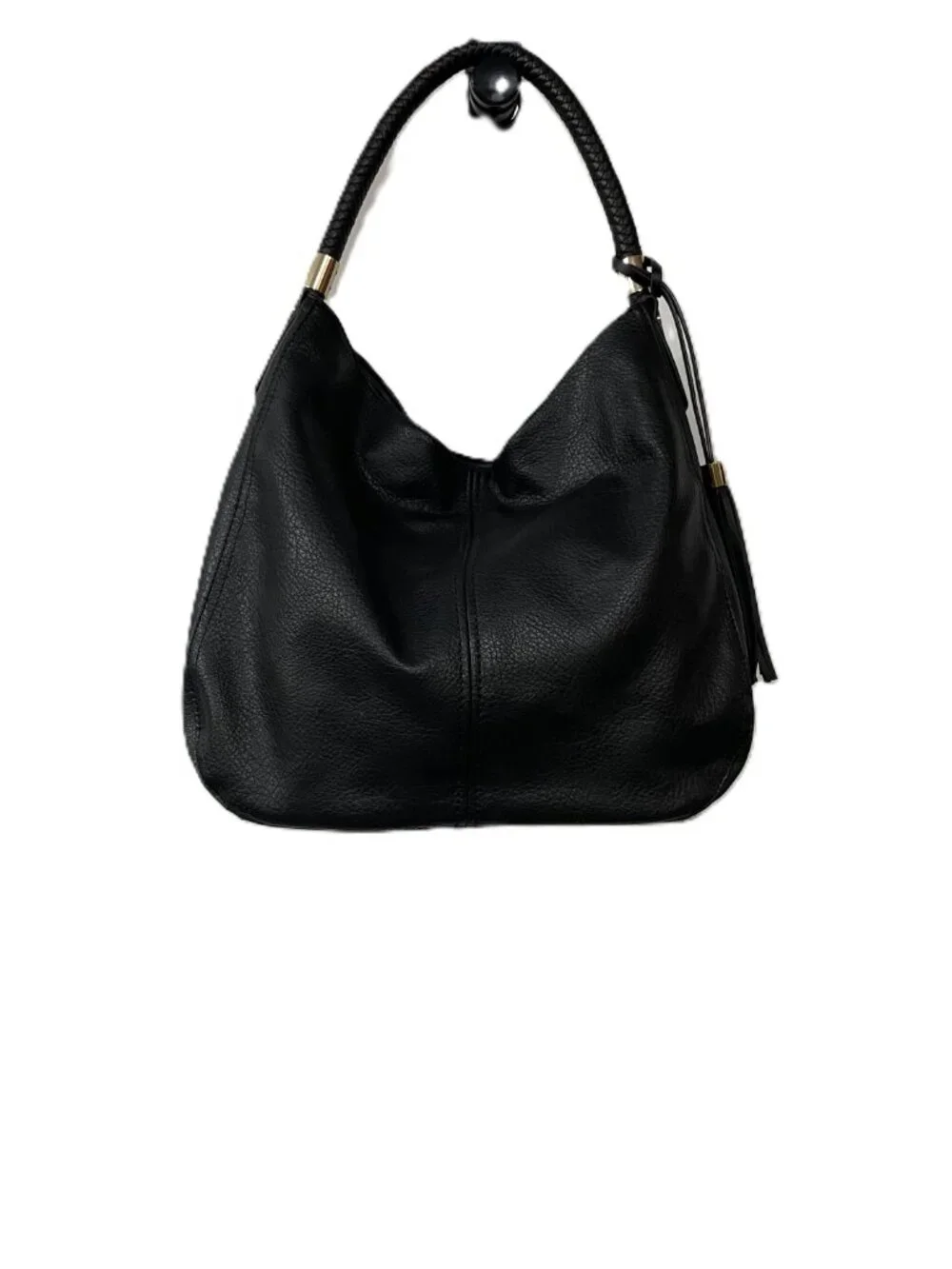 NWT Ivy Rose Hannah Black Faux Leather Hobo Shoulder Bag